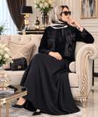 کت و سارافون گلامور مدل آسنا با کت مخمل سوزندوزی
