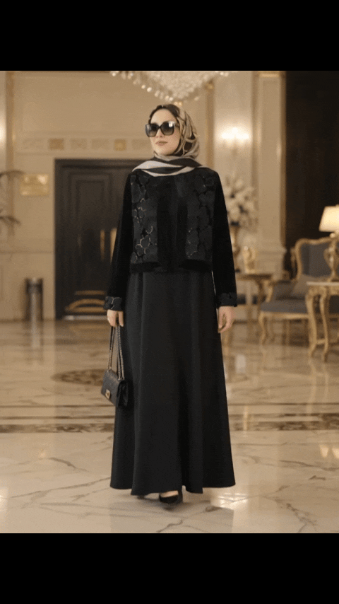 کت و سارافون گلامور مدل آسنا با کت مخمل سوزندوزی