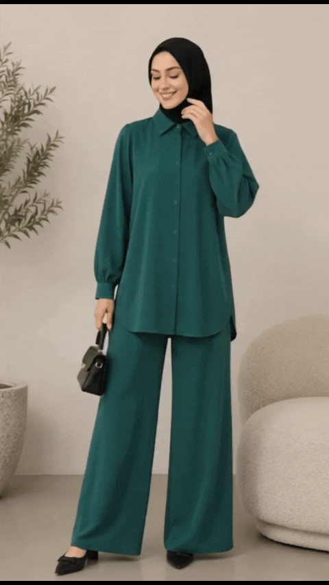 شومیز شلوار گلامور مدل سارگل کاربردی و راحت